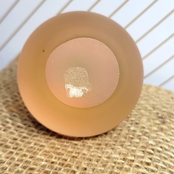 Vintage Hand Blown Peach Pink Frosted Apple Paperweight - Picture 7 of 7